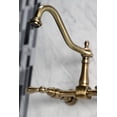 thumbnail image 3 of Kingston Brass KS1243AL Heritage Wall Mount Bridge Kitchen Faucet, Antique Brass, 3 of 5