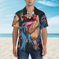 thumbnail image 4 of Haiem Blue Dinosaur Printed Hawaiian Shirt for Men - Men’s Casual Beach Summer Shirts - Stretch Fabric with Modern Fit-Medium, 4 of 9