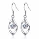 thumbnail image 1 of Pendientes colgantes de moda con forma de hoja retorcida de cristal Shiqi plateado para mujer, 1 of 5