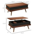 thumbnail image 2 of Walnut Rattan Lift Top Coffee Table with Hidden Storage - Durable Particleboard & Pine Wood, Versatile for Living Room, Workspace, 39.25" W x 21.75" D, 2 of 7
