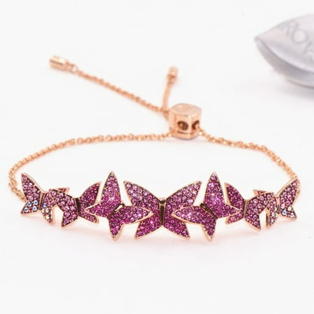 Swarovski Memories Pink Butterfly Zircon Bracelet
