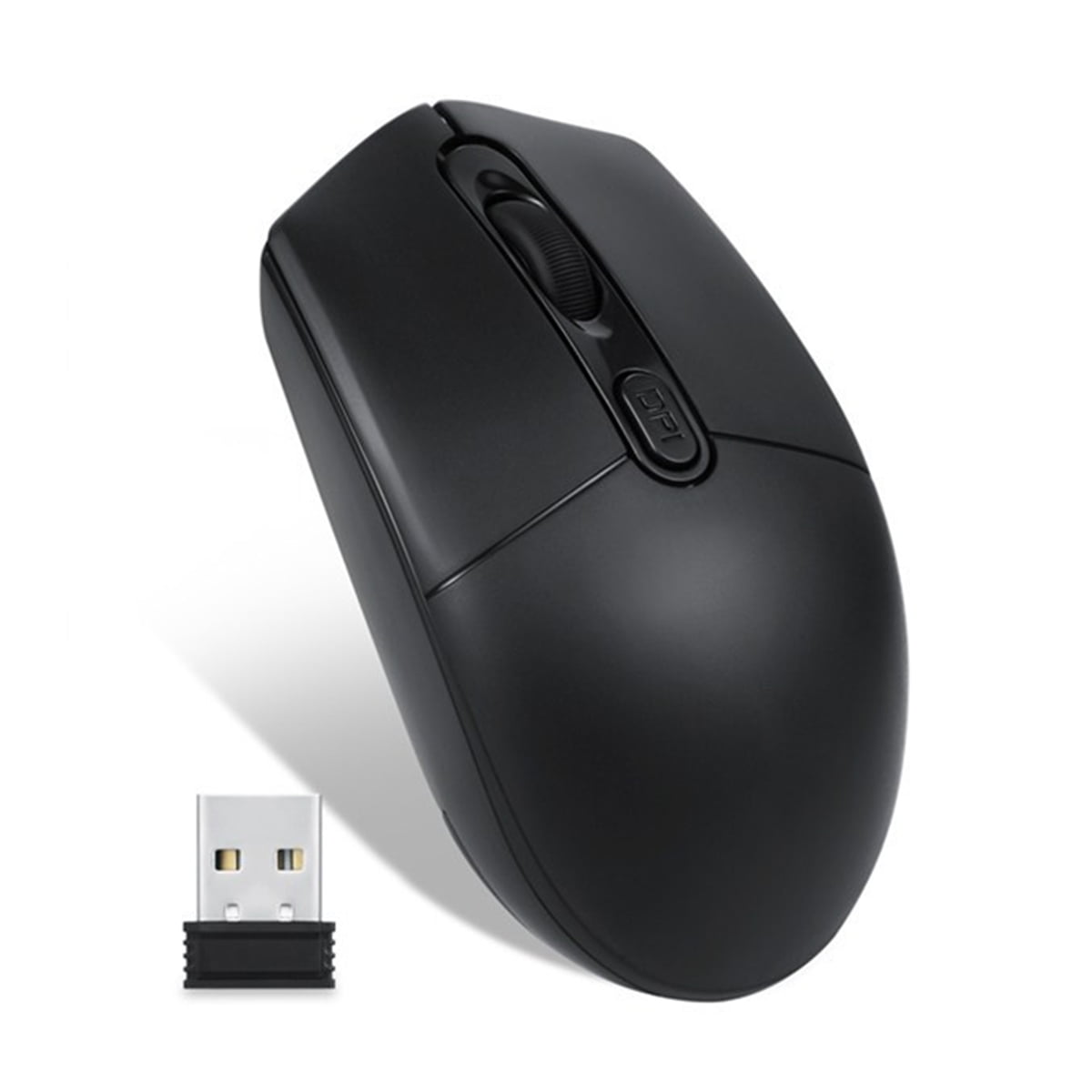 Wireless Mute 4-button Mouse with Adjustable 1600 DPI Button,2.4GHz ...