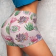 thumbnail image 6 of Seamless Workout Shorts Women - Cactus Succulents blooming Biker Gym Running Yoga Spandex Shorts for Women, 6 of 7