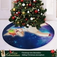 thumbnail image 6 of FMSHPON Dabbing Unicorn Colorful Galaxy Xmas Christmas Tree Skirt Stand Mat for Holiday Party Decoration Indoor Outdoor 36 inches, 6 of 6