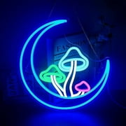 Wanxing Moon Mushroom LED Neon Light Signs USB Power for Bedroom Home Men's Cave Bar Party Decoration
