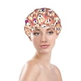 thumbnail image 2 of KLL Corgi Head with Floal Pattern Shower Cap & Bath Cap for Women,Reversible Oversized Waterproof Shower Caps for all Hair Lengths,Elastic Reusable Bathing Hair Cap, 2 of 7