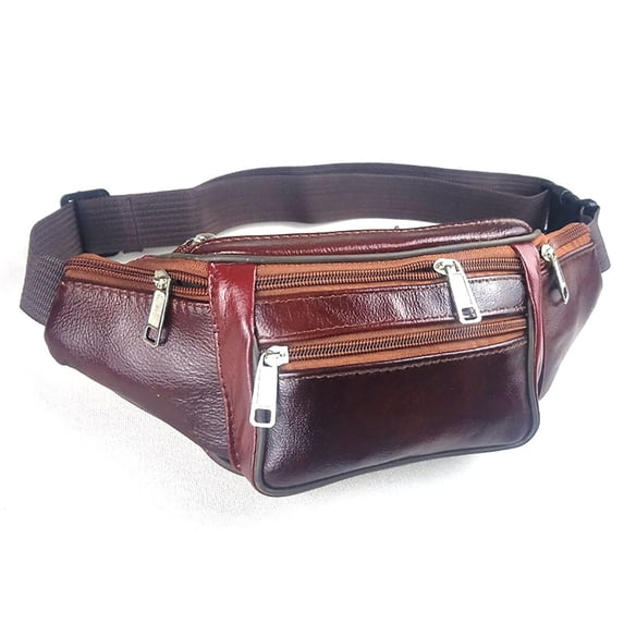 Leather Fanny Pack Mens Waist Belt Bag Womens Purse Hip Pouch Casual Business Belt Bag Waterproof, Suitable for Many Occasions and Easy to Carry Travel Sports