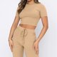 thumbnail image 2 of Conjunto de pantalones casuales de manga corta con ombligo expuesto para mujer Conjunto de cintura alta para uso diario FLhrweasw Para estrenar, 2 of 9