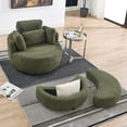thumbnail image 5 of Swivel Chair With Storage Box - Foam Padding For Living Room 39"w Moon Soft Fabric Armchair, 5 of 6