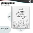 thumbnail image 4 of Stupell Industries Contemporary Wash Your Worries Away Minimalist White Framed Giclee Art, 16 x 20, by Lettered and Lined, 4 of 8