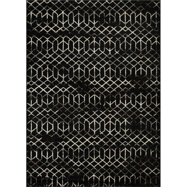 LBaiet MN380C57 5 x 7 ft. Mindoro Geometric Rectangle Area Rug, Black