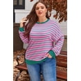 thumbnail image 4 of Redhotype Chic Pink Striped Sweater - Plus Size, Stay Cozy & Stylish!, 4 of 8