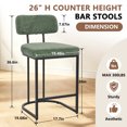 thumbnail image 2 of CRERIYO Counter Height Bar Stool Set of 1, Upholstered Kitchen Island Chair with Thick Padded Seats, Backrests and Sturdy Metal Frame, Green, 2 of 8