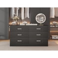 thumbnail image 3 of VVFLU Wood Dresser for Bedroom, 6 Drawer Double Dresser, Modern Chest of Drawers with Deep Drawers, Large Storage Organizer for Living Room, Closet, 3 of 8