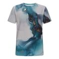thumbnail image 5 of Clerance-Sale Mens Shirts Fashion Marbling Printing Short Sleeve Men's T-shirts Stylish Big & Tall Plus Size Mens Tops Workout Trendy Crew Neck Daily Tank Tops Men(Sky Blue,3XL), 5 of 5