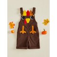 thumbnail image 6 of RUINIXCW Thanksgiving Kids Jumpsuit, Sleeveless Cute Turkey Overalls for Boys Girls, 6 of 9