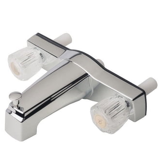 Laguna Brass 8-Inch Deck Mount Tub Filler - Two Handle Chrome Faucet For Mobile Homes