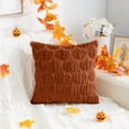 thumbnail image 2 of Bisitoy Pillow Covers 1Pc Throw Pillow Covers 18x18 Plush Pumpkin Halloween Fall Decor for Couch Sofa Living Room (Brown), 2 of 4