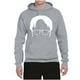 thumbnail image 2 of Wild Bobby, Office Dwight Glasses Face Silhouette Funny Schrute, Pop Culture, Unisex Graphic Hoodie Sweatshirt, Heather Grey, X-Large, 2 of 4