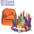 thumbnail image 2 of Skoolzy Rainbow Osos para contar apilables - Apilamiento y clasificación de osos para niños pequeños 50 piezas - Manipuladores matemáticos de osito de peluche para 3-8 niños y adultos, 2 of 5