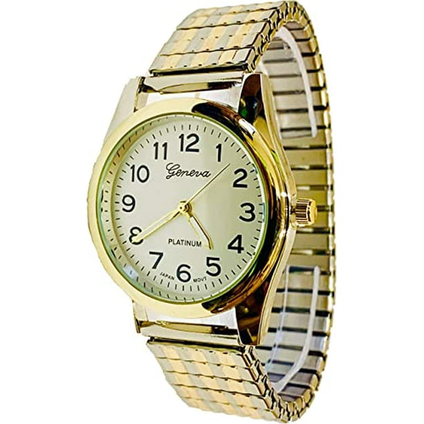 geneva Platinum Mens Link Stretch Watch Walmart