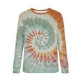 thumbnail image 4 of CLOISE Sweatshirt Women Tie Dyed Oversized Sweatshirts Crew Neck Long Sleeve Hoodies Shirts Orange Basic Tops Fall Loose Y2k Clothes L, 4 of 5