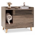 thumbnail image 1 of Gymax Meuble Cache-Litière pour Chat, Meuble de Litière Cachée avec Porte à Ouverture Rabattable, 1 of 10
