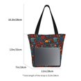 thumbnail image 3 of KLL Tote Bag for Women Doodle Barbeque Print Shopping Grocery Reusable Bags for Office School Shopping Travel, 3 of 6