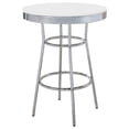 thumbnail image 2 of Benjara Loy 3 Piece Retro Bar Table Set- Round White Top- 2 Stools- Chrome, 2 of 7