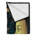 thumbnail image 2 of Psychedelic Soft Flannel Fleece Throw Blanket, Moon and Sun in Antique Style Lunar Myth Astrology Art Print, Cozy Plush for Indoor and Outdoor Use, 50" x 60", Petrol Blue Yellow, by Ambesonne, 2 of 5