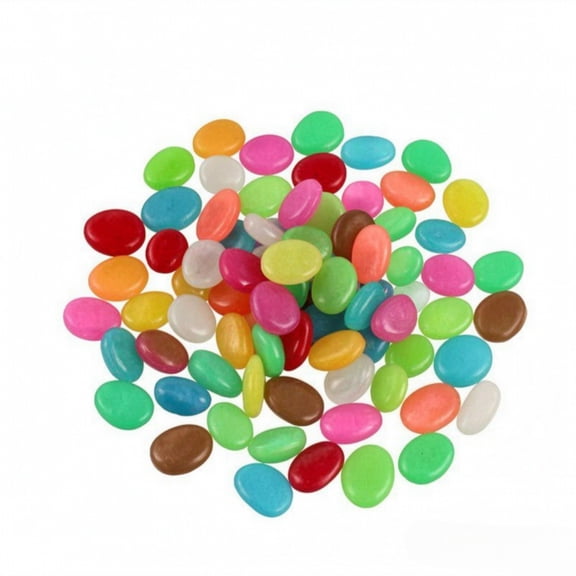 Glow Rocks 100 Pcs Glow in The Dark Garden Pebbles Colorful for Lawn Potted Plants