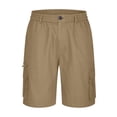 thumbnail image 5 of JIUKE Mens Shorts Knee Length Cargo Shorts High Waisted Fitted Solid Color Outdoor Hiking Shorts with Pockets, 5 of 7
