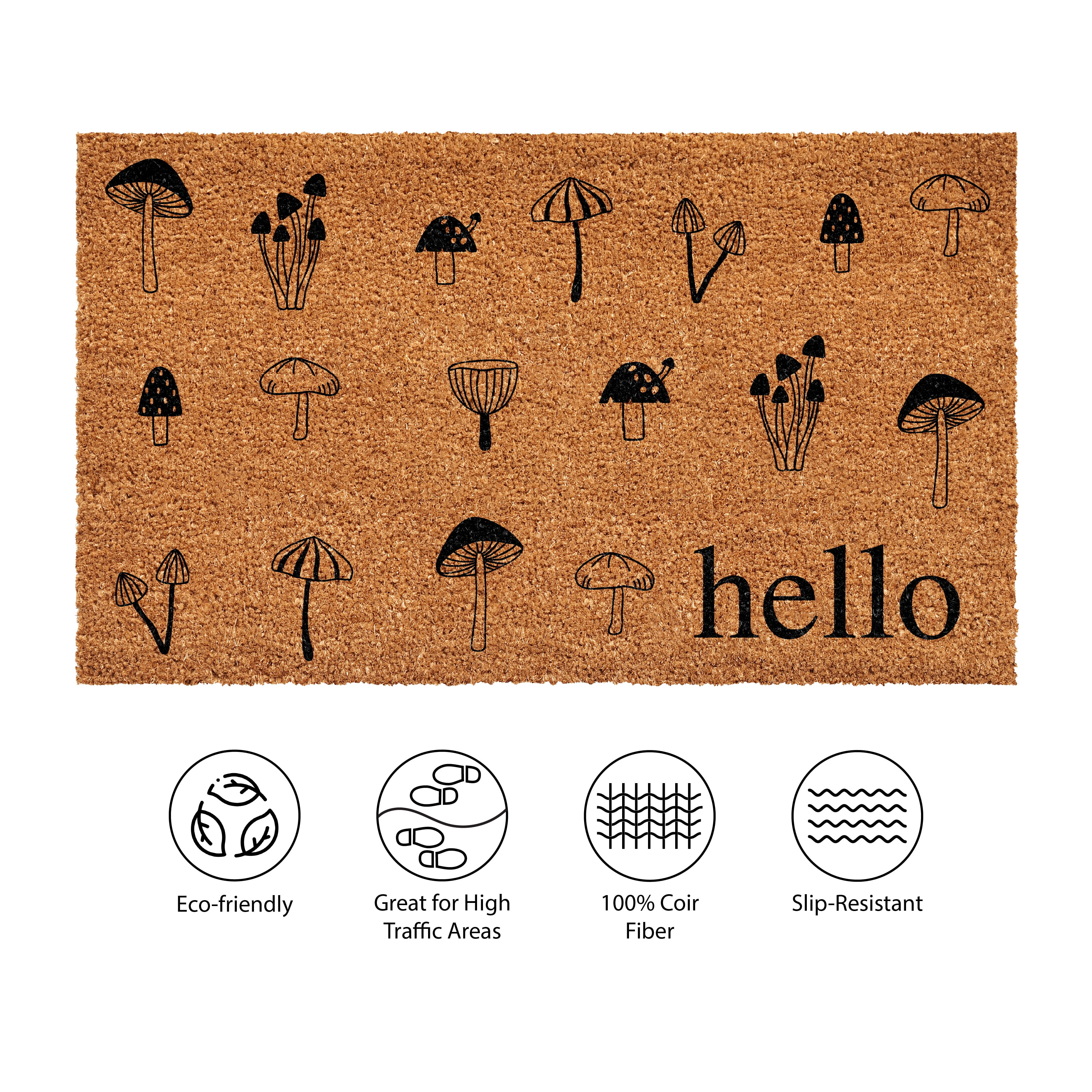 Calloway Mills 112222436 Mushroom Hello Doormat 24" x 36"