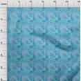 thumbnail image 3 of oneOone Polyester Lycra Aqua Blue Fabric Paisleys Sewing Fabric By The Yard Printed Diy Clothing Sewing Supplies 56 Inch Wide, 3 of 6