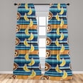 thumbnail image 4 of Ambesonne Emoji Curtains, Pop Art Banana with Monkeys, Pair of 28"x63", Mustard Pale Caramel, 4 of 5