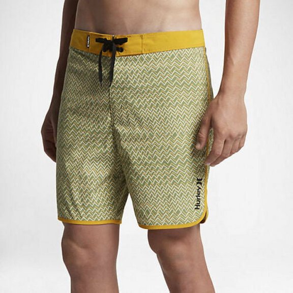 Hurley Men's Zig Zags 18" Boardshorts Swim Trunks (30, Palm Green)