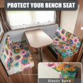thumbnail image 2 of XYZCANDO Boho Flower RV Dinette Cushions Washable Camper Accessories Universal 2 Seat Couch Cover Comfortable Furniture Covers for Sofa and Loveseat Slipcovers for Women Easy to Install Pink, 2 of 7