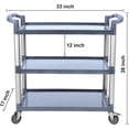 thumbnail image 4 of Yiwa 3-Tier Plastic Service Utility Cart with Wheels, Plastic Utility Cart Work Cart Lockable Wheel, Extra Large for Foodservice/Commercial/Restaurant/Office/Kitchen/Hotel, 4 of 4
