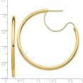 thumbnail image 4 of Primal Gold 14 Karat Yellow Gold 2.5x40mm Diamond-cut wire Hoop Earrings, 4 of 4