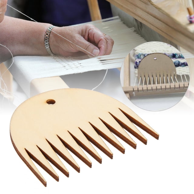 LAFGUR Wooden Weaving Comb Wood Loom Comb, Tapestry Weaving Tool, 11 Teeth For Weaving Lovers Friends