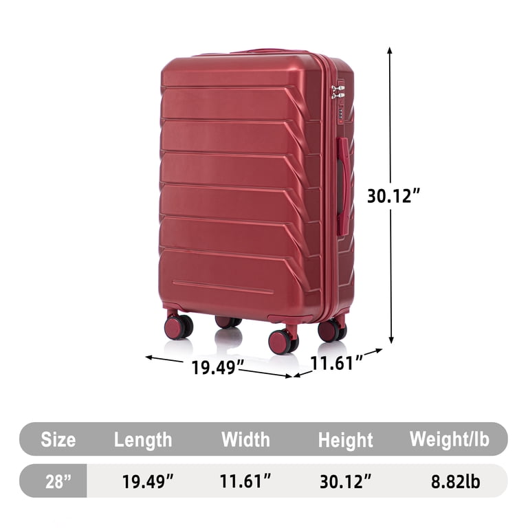 Alvantor 28inch Luggage, ABS Checked Suitcase with 4 Spinner