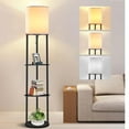 thumbnail image 5 of Floor Lamp with Shelves, 64" Round Standing Lamp with 3 Color Temperature Bulb, Corner Display Bookshelf Lamp, Modern Lamp for Living Room Bedroom Office, 5 of 8
