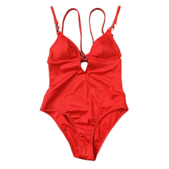Victoria's Secret One-Piece Swimsuit Strappy Red O-rings Size X-Large NWT