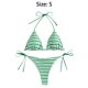 thumbnail image 3 of Guardurnaity de niña con top triangular y cuello halter, braguita estampada, traje de baño de piezas. Tejido suave, perfecto para viajar. conjuntos de ropa Rayas verdes S, 3 of 6