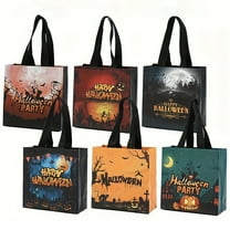12 Pack Halloween Tote Gift Bags for Kids, Reusable Goody Candy Bag, Halloween Trick or Treat Bags for Halloween Party Favor Supplies