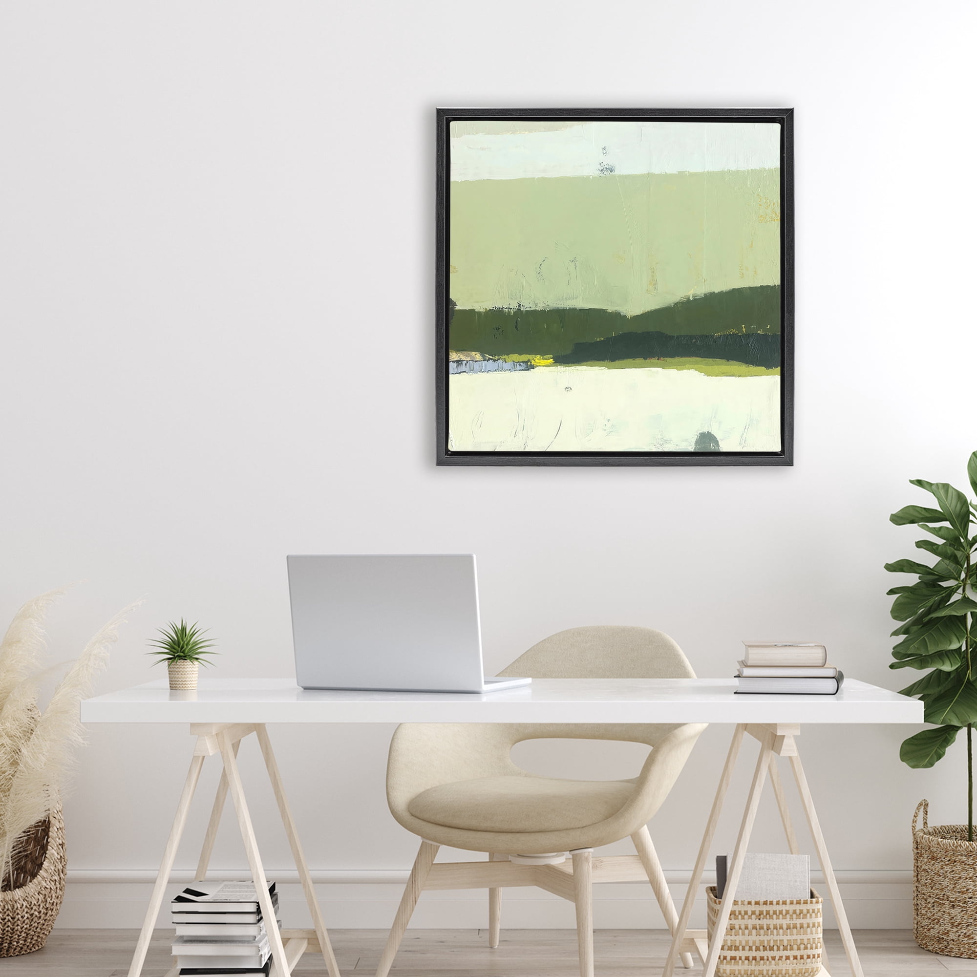 Stupell Industries Bloom Serene Layered Landscape Black Framed Floater Canvas Wall Art, design by Julia Foug
