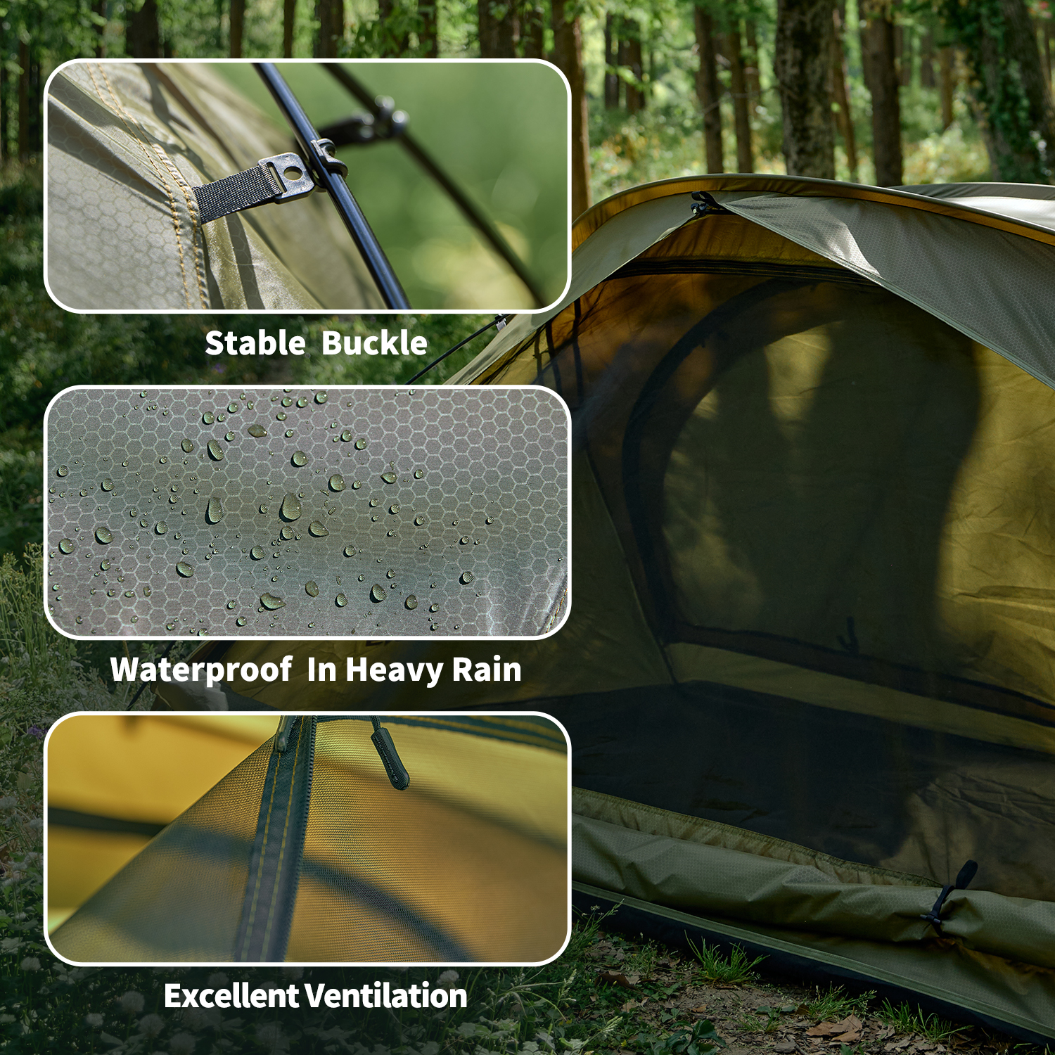 Camping Tent 1 to 2 Person, Backpacking Tent Waterproof & Windproof, Ultralight Instant Tent for Camping, Hiking, Outdoor,Lightweight for Adults Kids Scouts Easy Setup