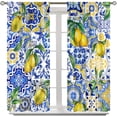 thumbnail image 3 of Blue Tiles Lemon Curtain, Summer Fruit Chic Home Window Decoration for Bedroom Living Room Farmhouse 42" W X 54" L, 3 of 6