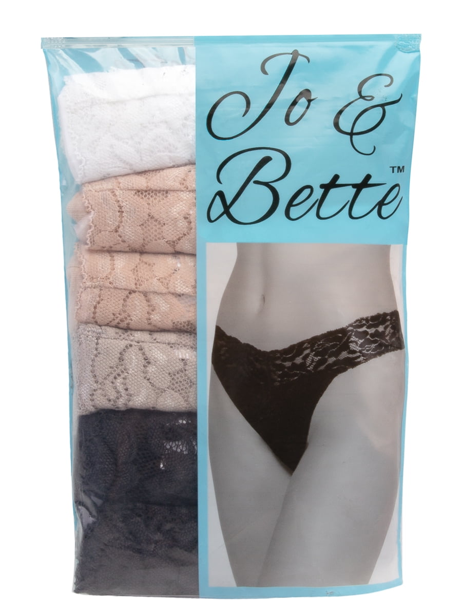 Buy Jo & Bette (6 Pack) Ladies Cotton Underwear Lingerie Thongs Soft Sexy  Panties Set For Women Teens Large White, Black, Purple, Green, Pink, Blue  Online at desertcartSeychelles