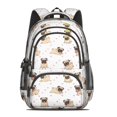 thumbnail image 2 of Pug and Hearts White Pattern Cute School Backpack Bag with Padded Back and Adjustable Shoulder Straps 16.9 X 12.6 X 5.9 Inches, 2 of 5
